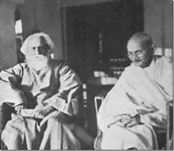 tagore with Gandhi