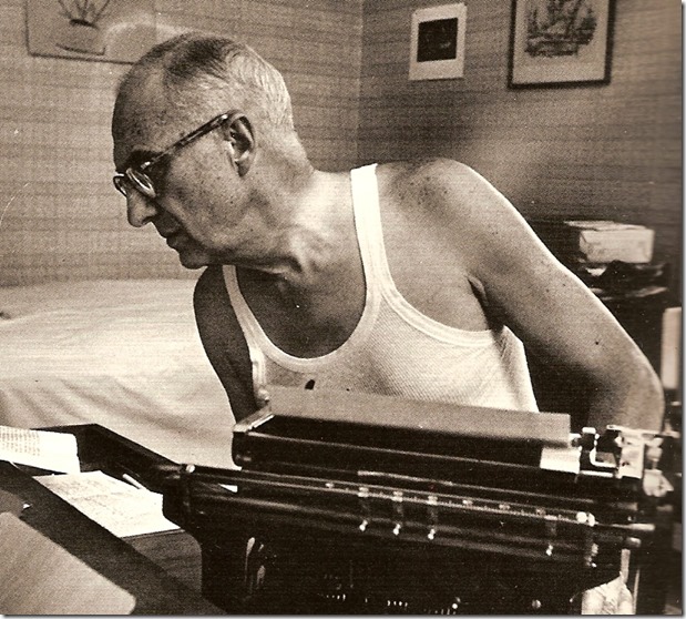 William Carlos Williams with typewriter