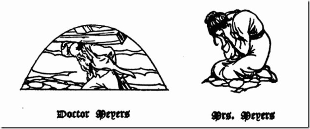 Doctor Meyers and Mrs Meyer woodcuts from Spoon River Anthology