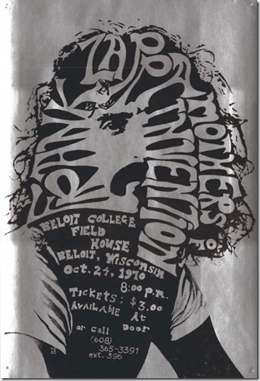 Zappa at Beloit concert poster